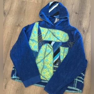 UniqornBoho Upcycled Hoodie Recycled Towel and vintage fabrics